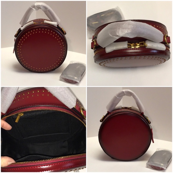 Small Round Luxury Leather Crossbody Bag - Picture 7 of 8